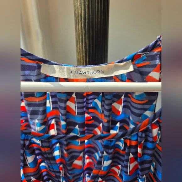 41 Hawthorn Sailboat Print Dress, Size Large - Picture 3 of 6